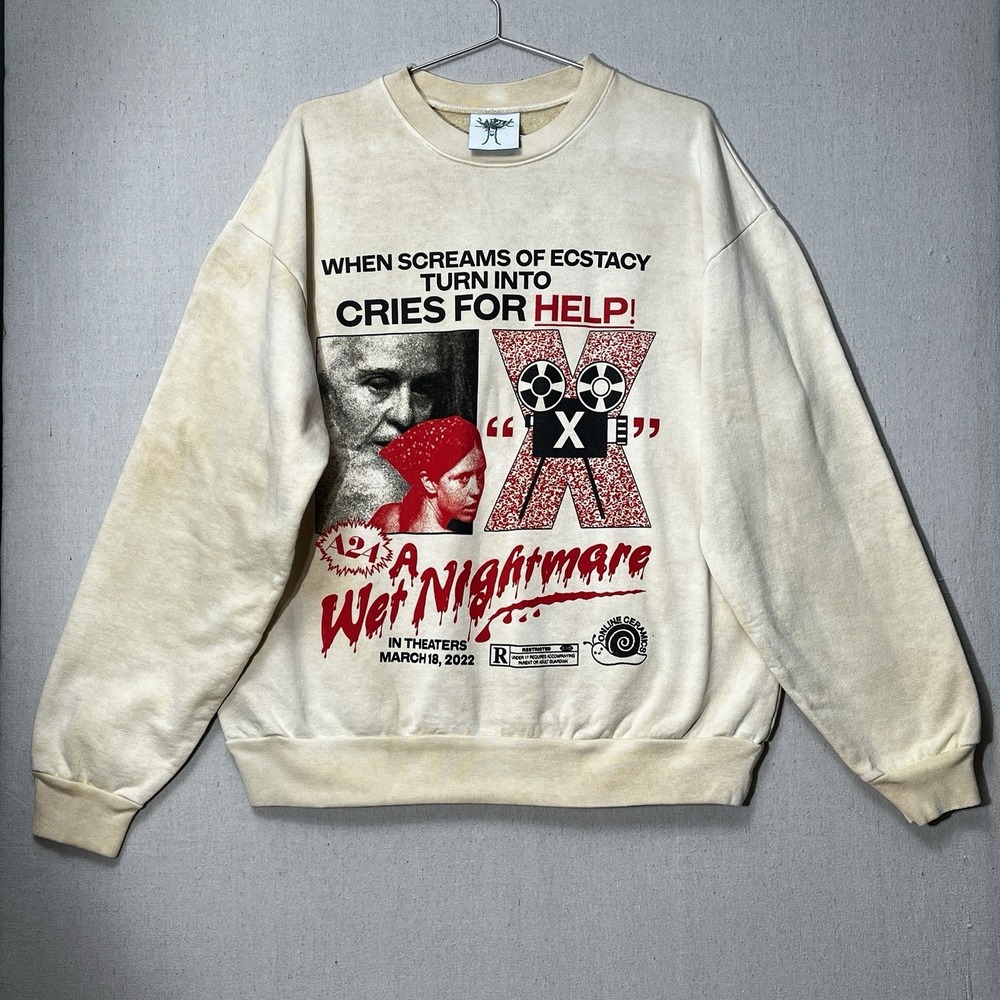 Online‎ Ceramics x A24 X Wet Nightmare Crewneck Sweatshirt Size L Khaki